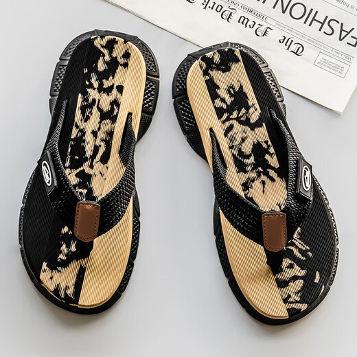 Flip Flops für Männer 2025 Neue Sommer Outdoor Outdoor Casual Dicker Sohle-Clip-On Pantoffeln Personalisierte vielseitige Sportsandalen SRX-524VFJ Schwarz und Blau 40