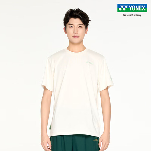 Yonex Yonex Badminton Anzug Kurzarm T-Shirt Sport schnell trocken atmungsaktiven Komfort Herren-Sportwettbewerb Training Fitness 16873 ICE BEIGE MEN und Damenselbe Kurzarm XL (180) = o