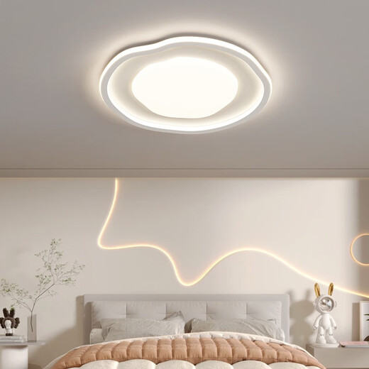 Wrigley cremige Luftschlafzimmerlampe voller Spektrum Augenschutz Deckenlampe Nordisches Hauptschlafzimmer Kinderzimmerlampe moderne und einfache 50 -W -Vollspektrum RA9737CM/Elf Intelligent Version/