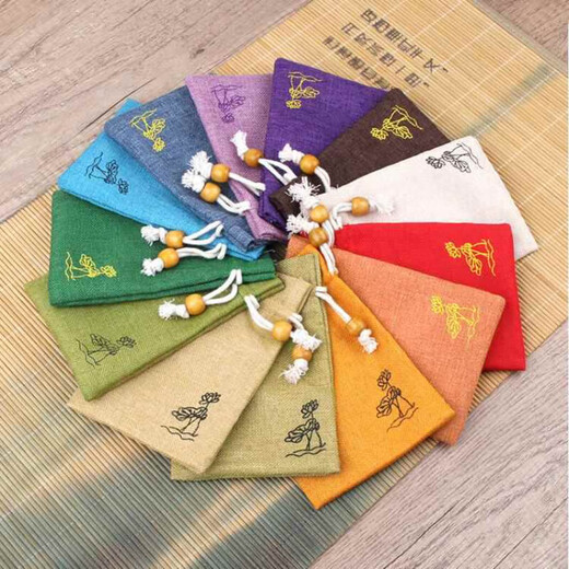 Embroidered toy bag, lucky bag, drawstring bag, storage bag, jewelry bag, company annual meeting gift bag, burgundy 11.5 14cm, 5 pieces