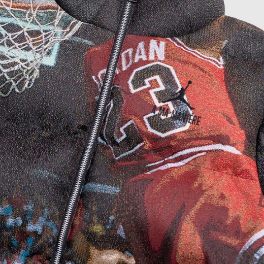 Jordan stand collar zipper fashion versatile sports casual cotton jacket men's black black XL