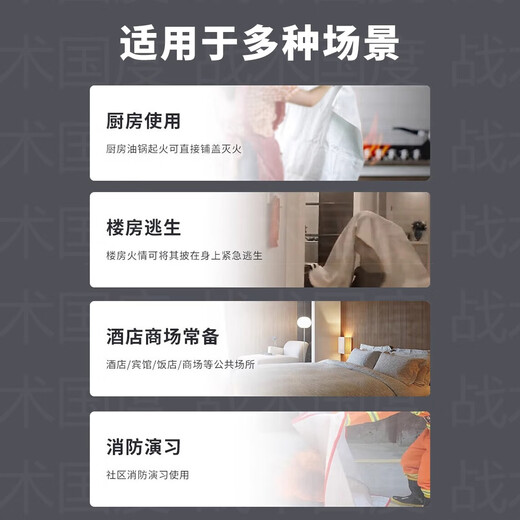 Tactical Nation 2m*2m national standard fire blanket fiberglass fire blanket kitchen home hotel office building fire insulation flame retardant