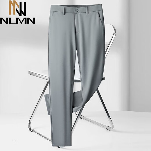 NLMN High-End Business Casual Hosen mit Mulberry-Seide, Herrenmode Gentleman's Hosen 2025 Dünn bequem und atmungsaktive geradlinige Hose Marine Blau [5012b-g] Dünn 30 [Taillenumfang 2 Fuß 3]