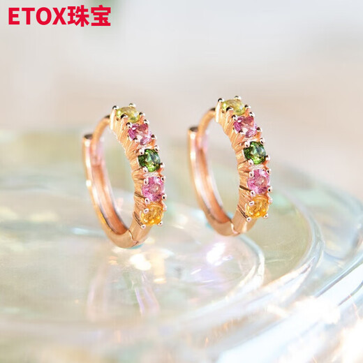 ETOX tourmaline earrings for women, gemstone-like silver earrings, earrings, colorful treasure earrings, crystal earrings, rainbow tourmaline, neon earrings