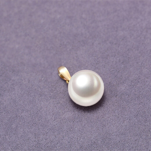 Pearl single pendant without chain 925 silver perfect round freshwater pearl pendant gift for wife, mother, best friend, 6.0-7.0mm pearl + yellow pendant holder