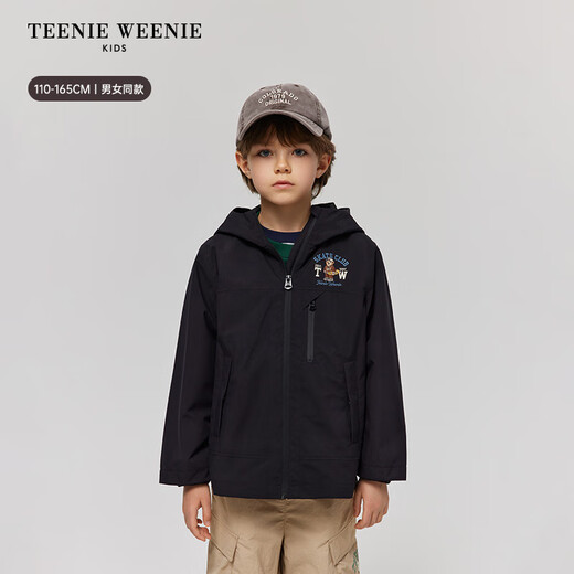 Teenie Weenie Kids three-proof bear children's clothing 25 new spring and autumn casual jacket for boys and girls black 150cm