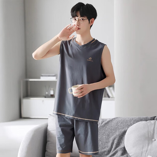 Langsha Pye-devel pyjamas MODAL SUMME MODAL SUMME VILE MINE SILK SIMPE SUMME VOITS HOME Student Two-Piece Set 12026 L [120jin [Jin est égal à 0,5 kg] -140jin [Jin est égal à 0,5 kg]]]