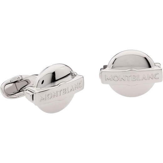 Montblanc (MONTBLANC) men's silver cufflinks, classic and simple business gifts, perfect suit accessories, gifts for husband initial
