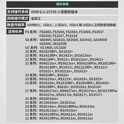 群晖NAS专用 万兆网卡 RJ45万兆电口网卡 E10G18-T1 E10G18-T1