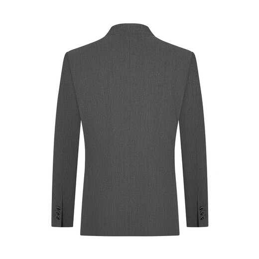 Qipai Chinese stand-up collar/rhino pleat men's fake two-piece stand-up collar gentleman's business blended suit light gray 50 (B50)