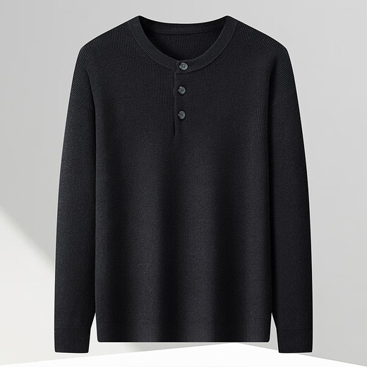 FAPAI cotton + cashmere machine washable sweater Henry collar men's pullover sweater men's sweater