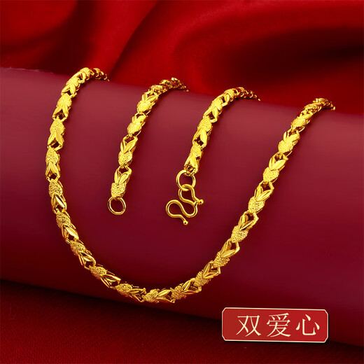 Laohuangxiang Flagship Store Vietnamese Sand Gold Necklace Women's Long-lasting 999 Simulated Gold Jewelry 18k Wedding Use Laofengxiang Time Comes