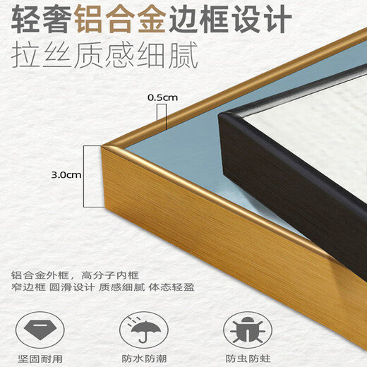 现代简约餐厅装饰画两联创意酒杯挂画大气轻奢饭厅墙高档歺厅壁画 杯酒时光15838-15839 40*60 水晶画面+铝合金框+黑框