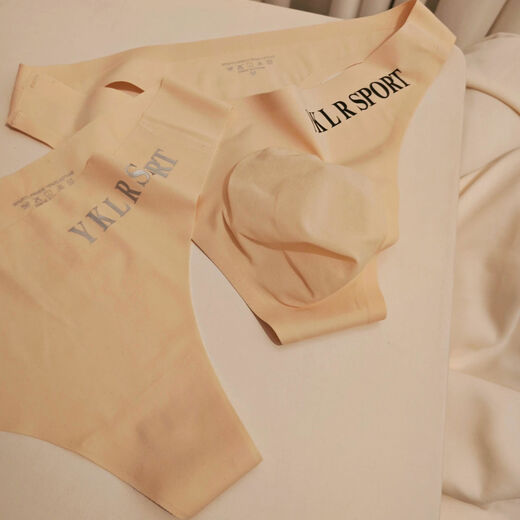 Couple matching sexy men's thong one-piece women's ice silk stretch simple mid-low waist fitness T-shaped underwear white men's M