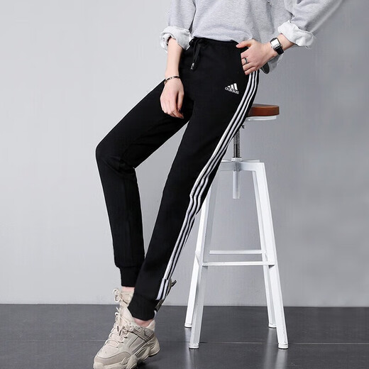 阿迪达斯 （adidas）女装运动套装秋季新款舒适休闲连帽卫衣套头衫上衣收口长裤两件套 HM7482+GM5542 XL