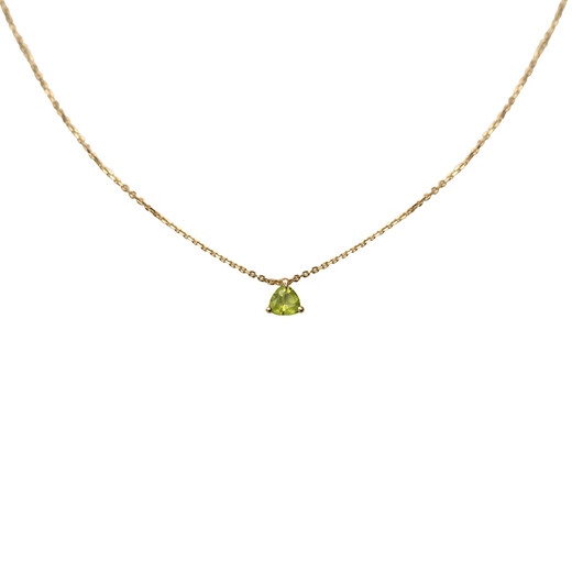 Small Mother's Day gift LBardeen 10K gold color gold olive color treasure pendant necklace women's clavicle necklace olive green necklace