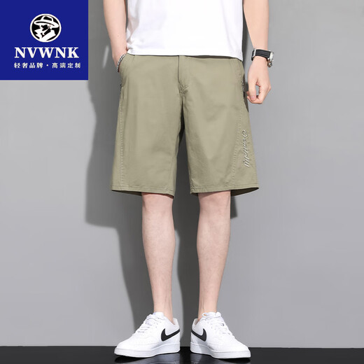 NVWNK shorts men's summer thin pure cotton tooling loose large size sports pants casual mid-pants summer men's five-point pants 9871 military green fat Donglai same style 5XL