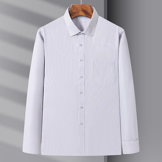 Gy Großhandel Frühling und Herbst Schnelltrockne langärmelige Hemden für Männer mit Anti-Falten-freier eisenfreier Easy-Take Business Clothing Daddy's Clothing Vatertagsgeschenk 6629 43 (170-180jin [Jin gleich 0,5 kg]))