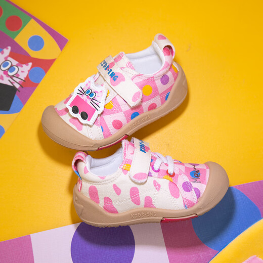 Kids.ing Kedi Star Baby Girl Canvas Shoes Spring and Autumn Children's Soft Sole Anti-Slip Boys Toddler Sports Shoes Functional Shoes Casual Shoes Pink Pink Meow Meow 27 Suitable for Feet Length 15.9-16.5cm