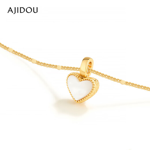 AJIDOU Ajidou necklace niche popular double-sided love pendant thin chain light luxury high-end workplace versatile birthday gift