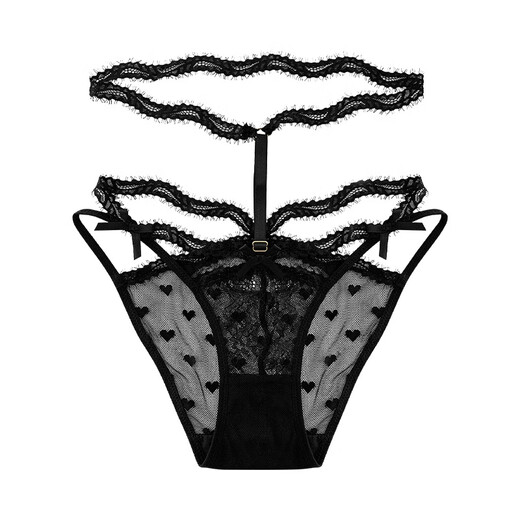 Universal ambiguous waist-cut sexy lace panties for women, thin style, new pure lust girl low-waist briefs, black, 12% off for orders over 5 pieces, one size fits all