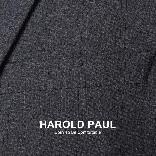 HAROLD PAUL dark gray striped no-iron anti-wrinkle suit men's business casual dark gray XL recommended 65-75kg (refer to the size chart)