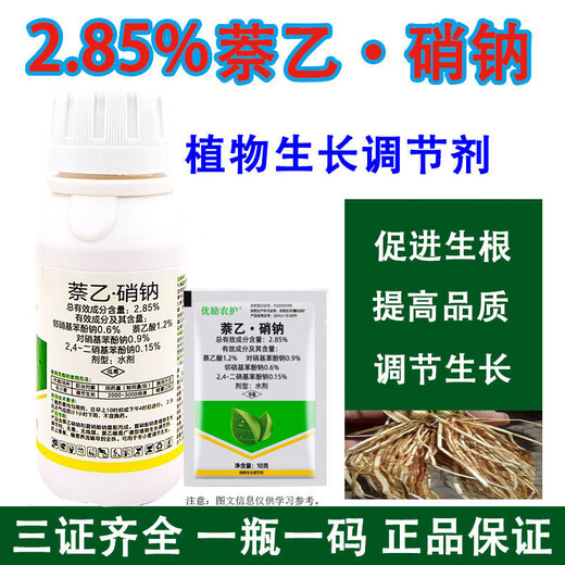 Sodium nitrophenolate, naphthalene acetic acid growth regulator, rooting agent, flower preservation, fruit expansion, fruit expansion and yield increase, agricultural regulator, genuine sodium naphthalene acetate, 100g*1 bottle