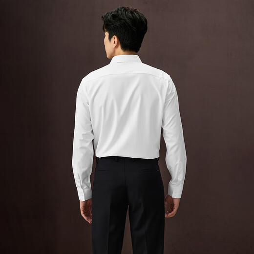 海澜之家（HLA）长袖衬衫男轻商务衫及系列正装衬衫男秋季 漂白66 40 175/92A 推荐137-148斤