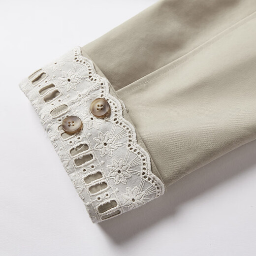 Xiangying Barn Style Khaki Windbreaker Women's 2026 Spring New British Style Spliced ​​Mid-Length Lapel Casual Jacket Khaki M 160/84A/95-110Jin Jin is equal to 0.5 kg