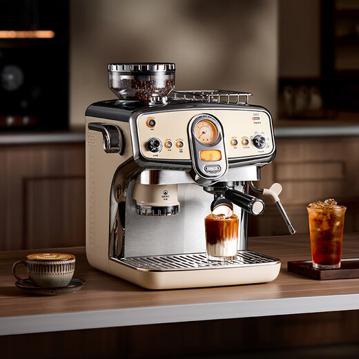 Pedrocchi state subsidy Pedrocchi S60 coffee machine retro household commercial coffee machine cold brew coffee machine Italian American grinding, extraction and milk frothing all-in-one machine Milan white UItra hot and cold double extraction