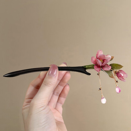 Bai Shilin's super fairy ancient-style hairpin for women, tassel-shaped hairpin, wooden hairpin, Hanfu cheongsam headdress, new Chinese style accessories for girlfriend, super fairy fringe hairpin