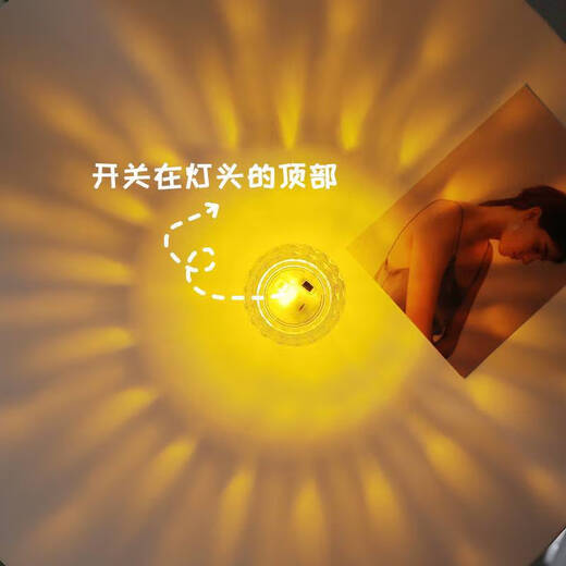 Popular water ripple projection lamp, live broadcast atmosphere light, projection night light, camping atmosphere, refraction warm light lamp, rose crystal atmosphere lamp, various styles, high appearance and atmosphere, rose model 1 pack