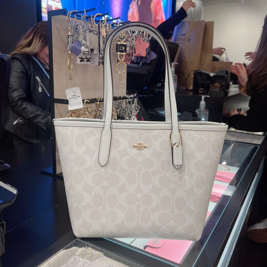 Coach (Coach) Totes Milk Tea CityTote33 Einkaufstaschen große Tasche Frauenbeutel Neue Stil Mommy Carriage 5696 Red Paired Black Brown Spot