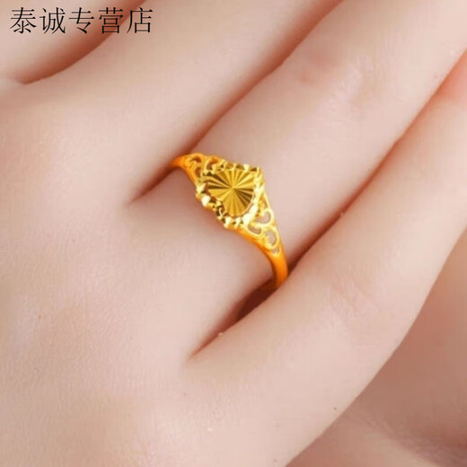 KZD old phoenix gold women's ring women's ring love-shaped fashionable gold-plated gift for mother and girlfriend 520 gift big love ring 1.985 same style