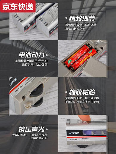 Yunmao Hochgeschwindigkeit Railway Spielzeugzug Fernbedienungssteuerungslegungslegungslegungsstarke Hochgeschwindigkeits-Eisenbahnmodell Spielzeugsimulation Harmonie Kinder Elektrische Jungen Pure Electric Edition Legierung Legierung Single Sektion Silber Silber