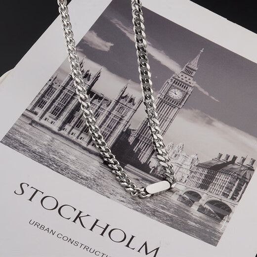 Wang Jiaer's same necklace men's Cuban chain American hiphop titanium steel necklace women's light luxury ins trend hip-hop T32 8mm50+5cm (Yuanfang brand Cuban chain)