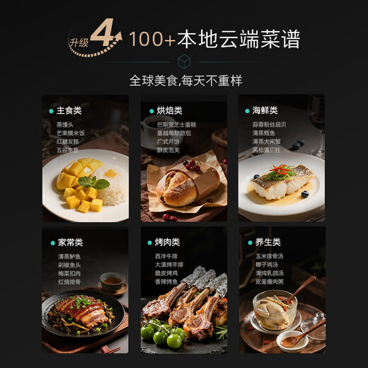 SIEMENS Michelin-level vacuum cooking five-in-one colorful steaming and baking all-in-one machine 58L smart cube air frying embedded steaming oven for baking bagels CS7J5DHG8W