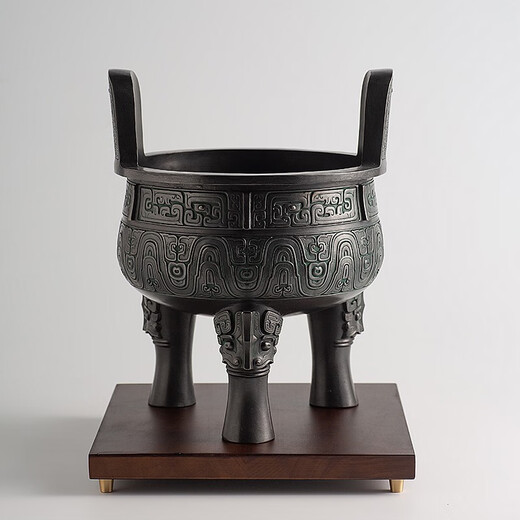 Tongguanle Bronze Stativ Ornamente Antique Bronze Ware Dingsheng Qianqiu Handwerk Keding Office Desk Eingang Weinschrank Desktop Dekoration 60 cm hoch + Basis
