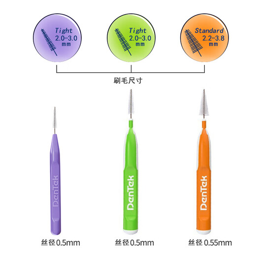 Detek imported interdental brush 32 pieces * 3 interdental brush interdental brush orthodontic toothpick brush small I type 0.6mm