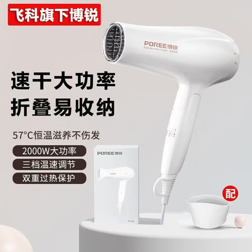 FLYCO hair dryer household hair dryer portable high-power quick-drying hair dryer constant temperature hair care does not damage hair in strong winds FLYCO Borui 2000W high power PH1626