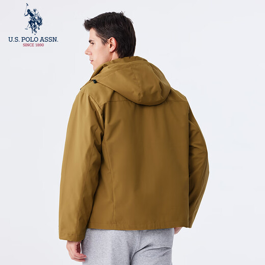 U.S. POLO ASSN. Jacket Men's Autumn Hooded Outdoor Jacket Men's Windproof Waterproof Warm Casual Top