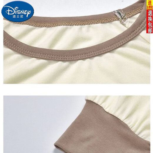 Disney's New Ice Silk One Piece Ropa para niños para niños y niñas Cartoon Anti-Kick Buckle Anti-Cooling Air acondicionamiento Lindo Pajamas 727 Beige 110