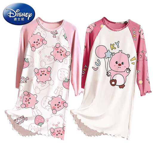 迪士尼（Disney）儿童睡衣2025新款春秋季莫代尔大童女童睡裙长袖亲子家居服小女孩 2M--ST-12189 均码 8码(100-110）cm