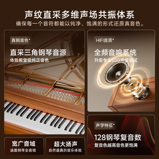 贝琪（Betsy）B351电钢琴88键重锤成人儿童电子钢琴家用练习初学者专业考级钢琴 B351-重力度88键木纹黑+圆腿琴架