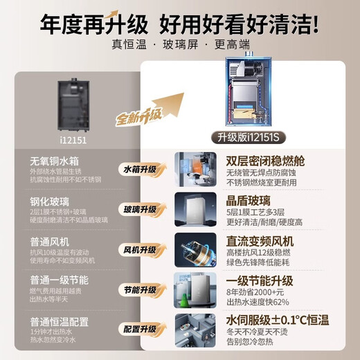
VATTI Gas and Electricity Dual Disconnection Intelligent Constant Temperature Customized Gas Water Heater i12165-16/i12151-16 Natural Gas 16L New Product Variable Variable 12151S