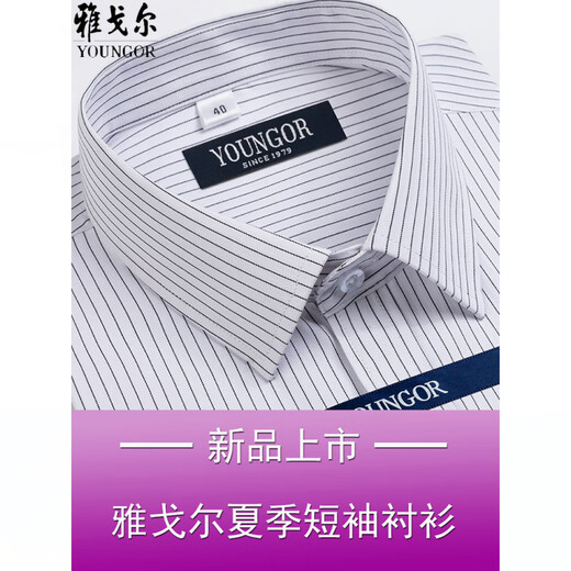 CEO Yageol kurzärmeliges Hemd Herren Sommergeschäft Casual Professional Formale Kleidung Baumwolle kostenlos mit großer Größe im mittleren Alter mit Kurzärärmel-DX6624 41 41