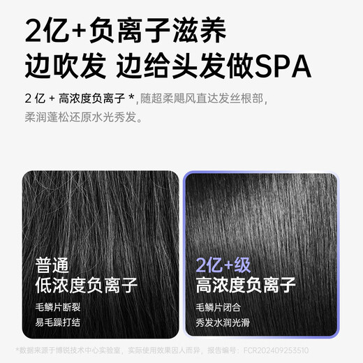 Feike Borui high-speed hair dryer negative ion hair dryer home student dormitory high power does not hurt hair portable hair dryer birthday gift for women PH1653 purple