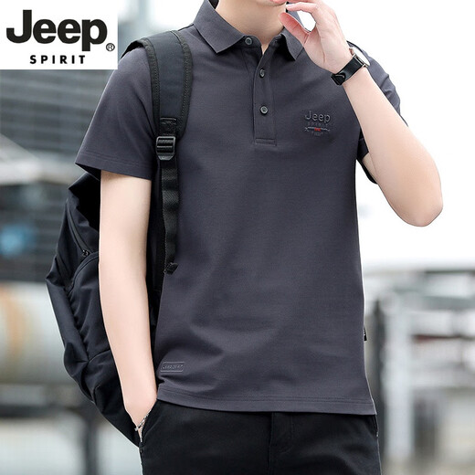 Jeep Spirit High-End-Kurzärärt-T-Shirt für Männer Sommer dünne trendige Lampel-Leuchtgeschäft Casual Polo. Neues Hemd für Männer 7027 Military Green M [100- 120jin [Jin ist gleich 0,5 kg]]