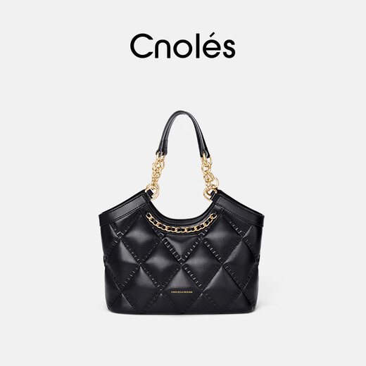 Kouyi Lingge handbag women's 2025 new black bag versatile one-shoulder crossbody bag Weiss black