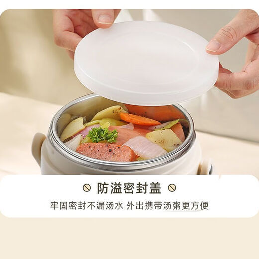 Ye Yu Insulated Pot Large Capacity Portable Insulated Rice Bucket Vacuum Insulated Lunch Box Lunch Box with Lid for Office Workers and Students Multi-purpose 2200ML Three-Layer Pot